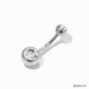 Silver Titanium belly button ring